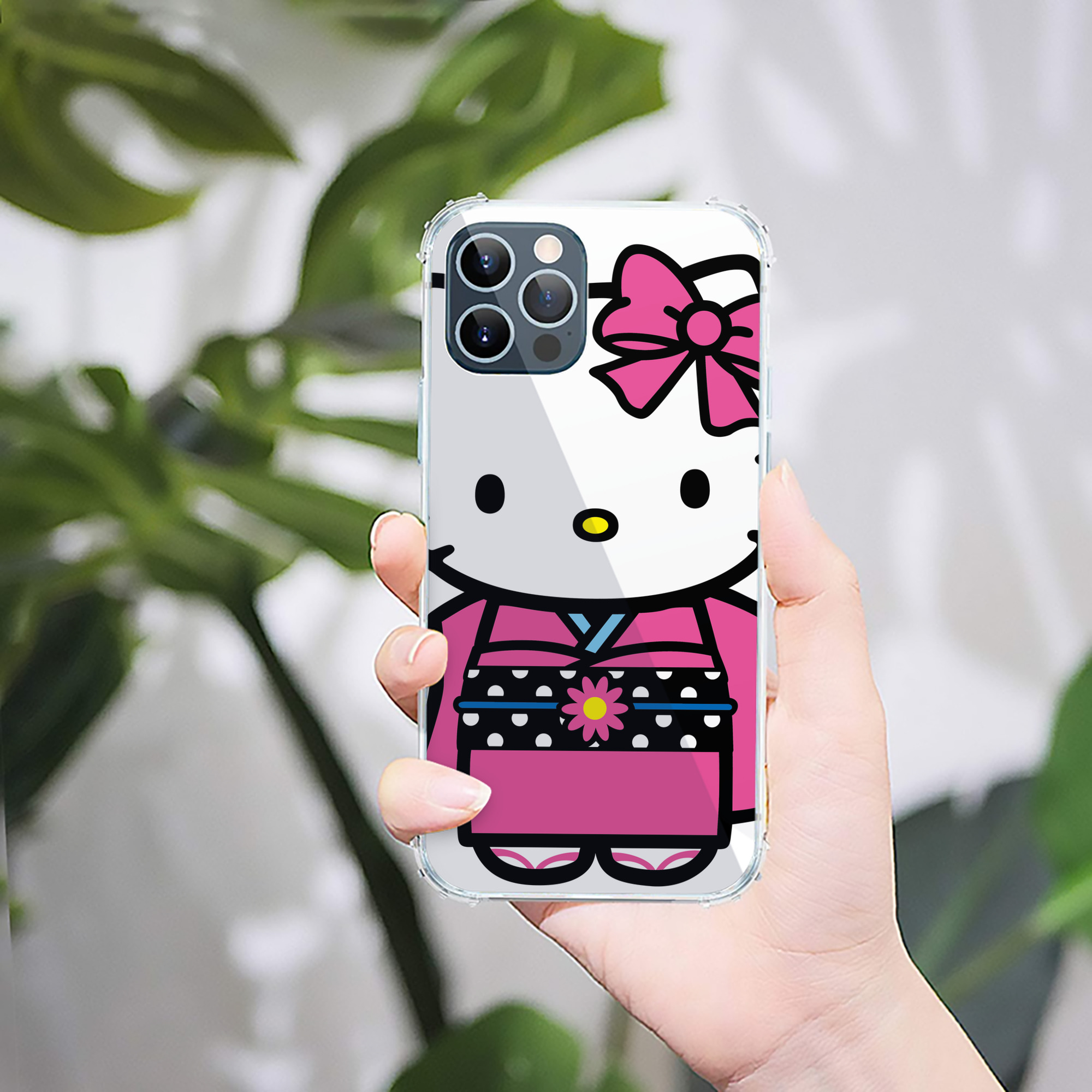（画像用） Hello Kitty ハローキティ 【iPhone 12シリーズ対応】透明スマホケース（クリアソフトケース）